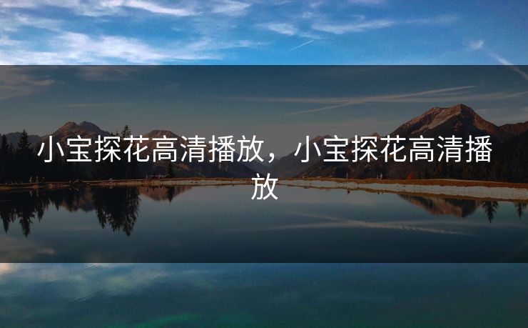 小宝探花高清播放，小宝探花高清播放
