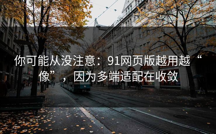 你可能从没注意：91网页版越用越“像”，因为多端适配在收敛